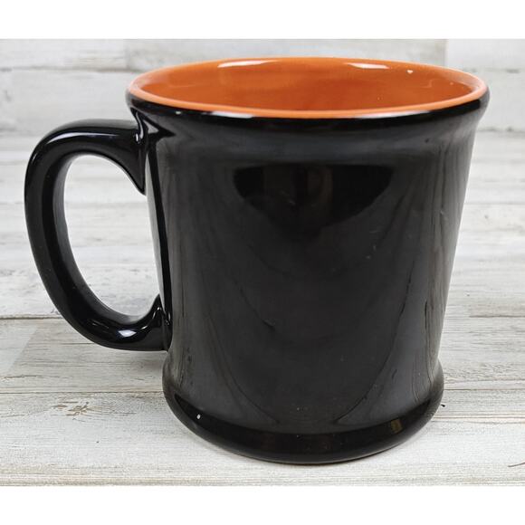 3D Intial Logo Harley-Davidson Coffee Tea Cup Mug Black Orange Ceramic - Picture 3 of 8